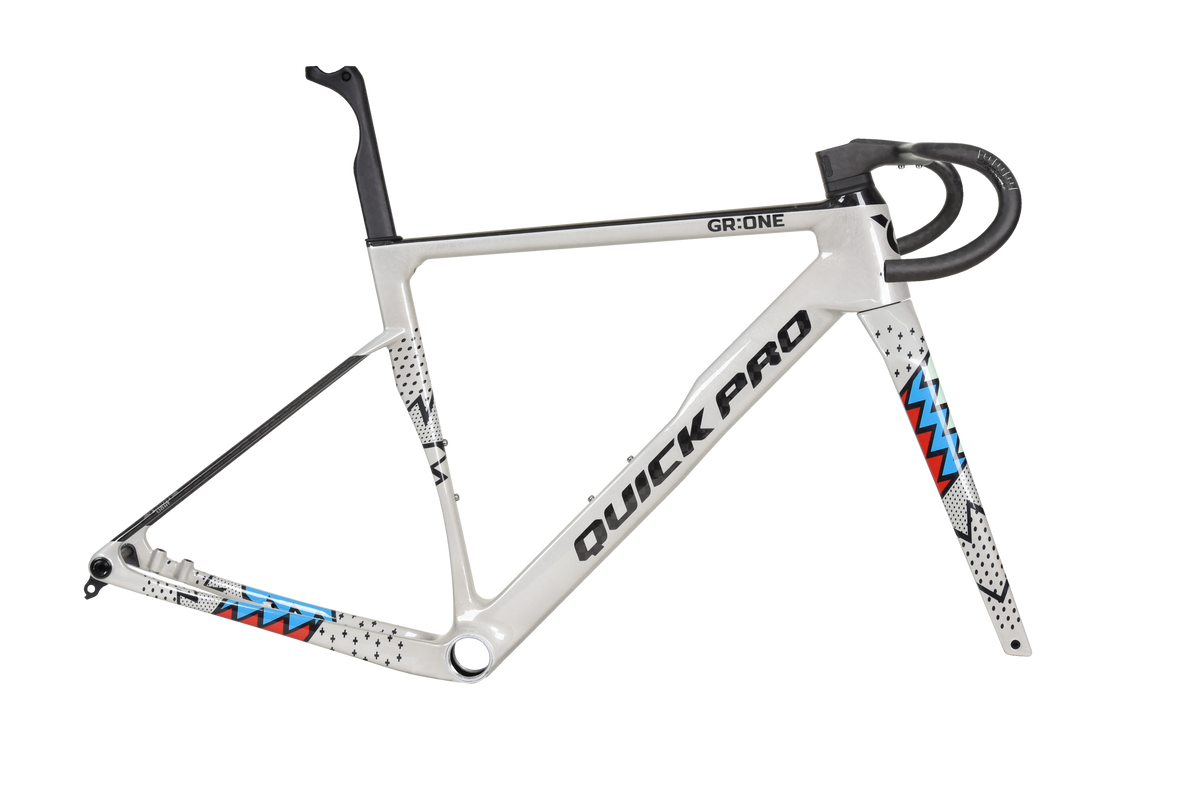 Quick Pro GR ONE gravel frameset in Ice Crack Silver