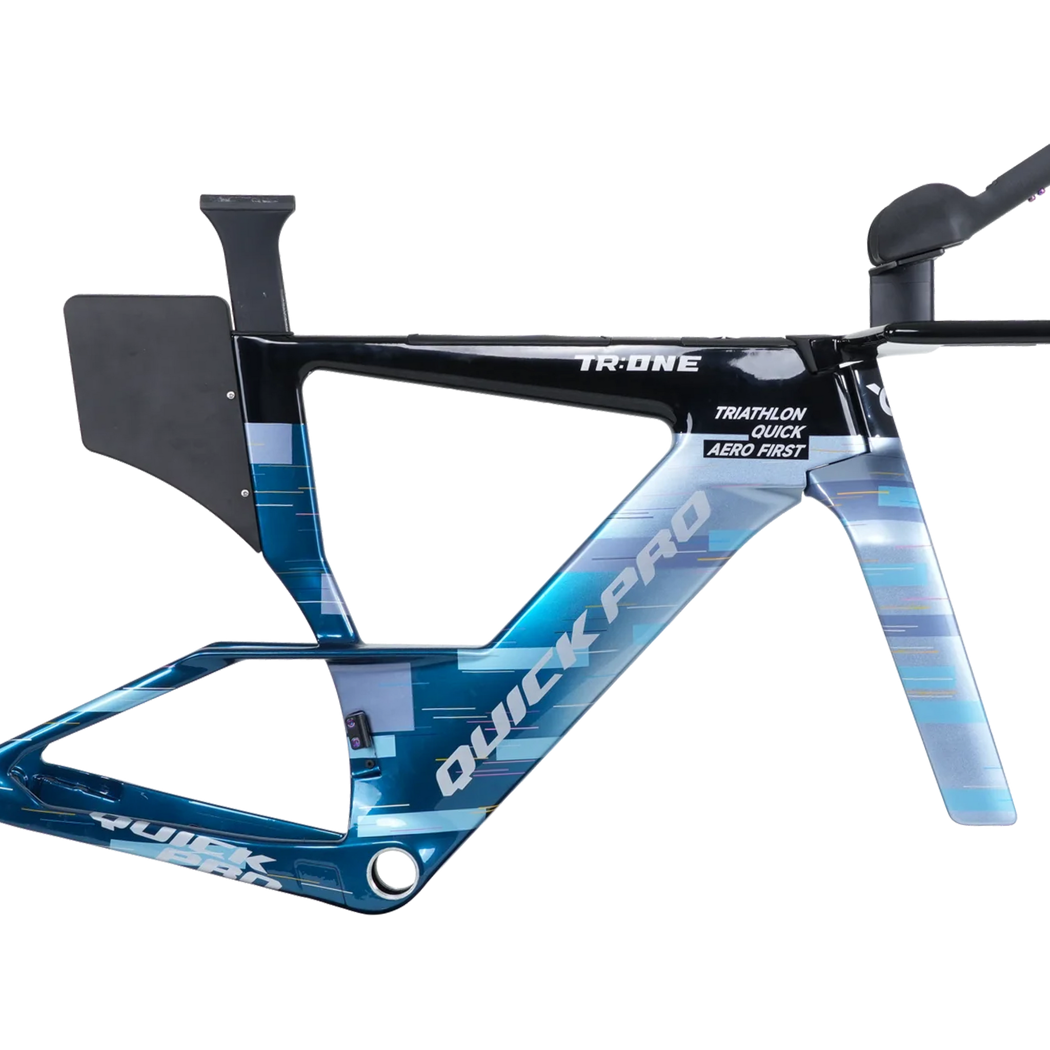 Quick Pro TR:ONE triathlon frameset in Aurora Blue